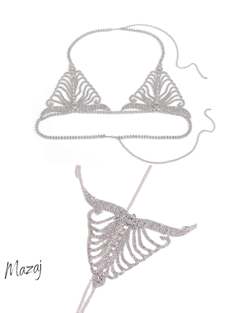 Silver Rhinestone Lingerie